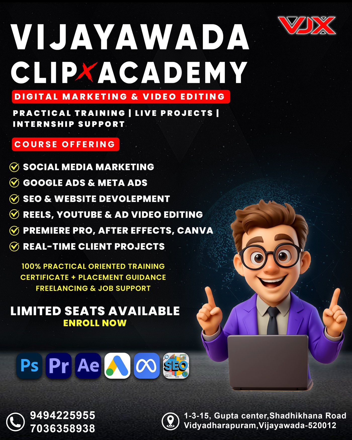 Digital Marketing Posters: Vjx Dm & Video Editing Poster01
